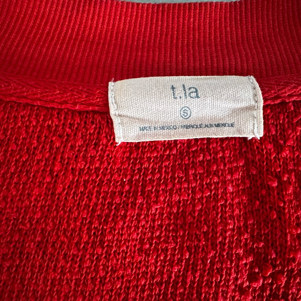 Anthropologie t.la Bold Red V-Neck Sweater - Picture 5 of 6
